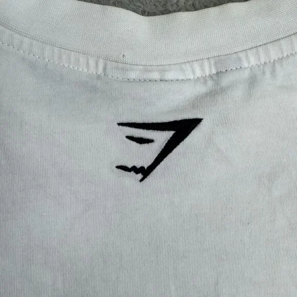 Gymshark Block Oversized T-Shirt Women XS White Logo Cotton Casual Everyday Wear - Picture 5 of 6